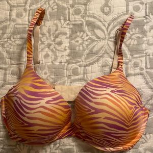 Victoria’s Secret 36D bio fit coral zebra print NWOT